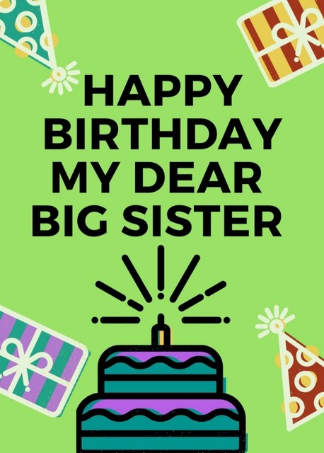 happy birthday big sister cake  image